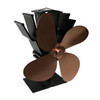 YL603 Eco-friendly Aluminum Alloy Heat Powered Stove Fan with 4 Blades for Wood / Gas / Pellet Stoves (Bronze)