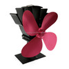 YL603 Eco-friendly Aluminum Alloy Heat Powered Stove Fan with 4 Blades for Wood / Gas / Pellet Stoves (Rose Red)