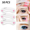 50 PCS 3 in 1 Eyebrow Stencil Shape Template Tools