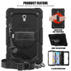 Shockproof Colorful Silica Gel + PC Protective Case for Galaxy Tab A 10.5 T590, with Holder & Shoulder Strap & Hand Strap & Pen Slot (Black)
