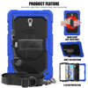 Shockproof Colorful Silica Gel + PC Protective Case for Galaxy Tab A 10.5 T590, with Holder & Shoulder Strap & Hand Strap & Pen Slot (Blue)