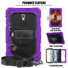Shockproof Colorful Silica Gel + PC Protective Case for Galaxy Tab A 10.5 T590, with Holder & Shoulder Strap & Hand Strap & Pen Slot (Purple)