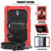 Shockproof Colorful Silica Gel + PC Protective Case for Galaxy Tab A 10.5 T590, with Holder & Shoulder Strap & Hand Strap & Pen Slot (Red)
