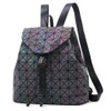 Women Laser Luminous Backpack School Hologram Geometric Fold Student School Bags, Size:36x13x32cm(Luminous lattice)