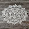 White lace embroidered placemat vase placemat placemat kitchen coffee table decorative pad Diameter 25cm(White)