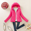 Warm Winter Parka Jacket Ladies Women Slim Short Coat, Size:XL(Rose Red)