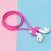 Wireless Bluetooth Headset Anti-lost Rope Magnetic Silicone Lanyard for Apple AirPods 1 / 2(Rose Red)