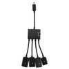 18cm 4 Ports Micro USB OTG Charge HUB Cable, For Samsung / Huawei / Xiaomi / Meizu / LG / HTC and Other Smartphones(Black)