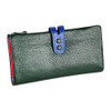 3572 Litchi Texture Leather Zipper Lady Wallet Large-capacity Purse(Dark Green)