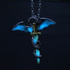 Luminous Jewelry Dragon Sword Pendant Necklace Dark Anime Necklace