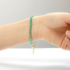 Natural Simple Fresh Green Centipede Emerald Bracelet for Women(Gold+Green)