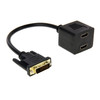 29.5cm DVI 24+1 Pin Male to 2 x HDMI Female Splitter Cable(Black)