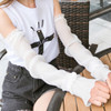 Summer Long Breathable Chiffon Sun Protection Cuff Accordion Pleats Fake Sleeves, Size:One Size(White)