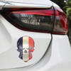 Universal Car France Flag Skull Shape Metal Decorative Sticker