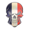 Universal Car France Flag Skull Shape Metal Decorative Sticker