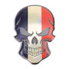 Universal Car France Flag Skull Shape Metal Decorative Sticker
