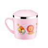 225ml Stainless Steel Thermal Insulated Cartoon Style Mug With Cap And Handle For Child(Pink)