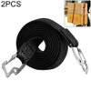 2 PCS 2m Elastic Strapping Rope Packing Tape for Bicycle Motorcycle Back Seat with Hook (Black)