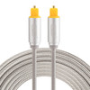 EMK 3m OD4.0mm Gold Plated Metal Head Woven Line Toslink Male to Male Digital Optical Audio Cable (Silver)