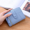 Women Two-folding Wallet Multi-function Clutch Bag Small Wallet(Sky Blue)