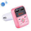 B2 Dual USB Charging Bluetooth FM Transmitter MP3 Music Player Car Kit, Support Hands-Free Call  & TF Card & U Disk (Pink)