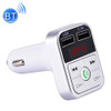 B2 Dual USB Charging Bluetooth FM Transmitter MP3 Music Player Car Kit, Support Hands-Free Call  & TF Card & U Disk (Silver)