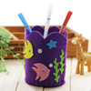 3 PCS Children Handmade Non-woven Fabric 3D Pen Container DIY Toy Baby Creative Toys(Round Purple)