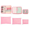 6 PCS/Set Travel Bag ClothesLuggage Organizer High Capacity Mesh Packing Cubes(Rose red)