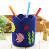 3 PCS Children Handmade Non-woven Fabric 3D Pen Container DIY Toy Baby Creative Toys(Round Navy)