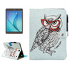 For Galaxy Tab A 9.7 / T550 Glasses Owl Pattern Horizontal Flip Leather Case with Holder & Wallet & Card Slots & Sleep / Wake-up Function & Pen Slot