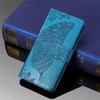 Butterfly Love Flowers Embossing Horizontal Flip Leather Case For One Plus 7  with Holder & Card Slots & Wallet & Lanyard(Blue)