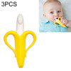 3 PCS Newborn Baby Banana Silicone Teether Bite(Yellow)