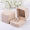 3 PCS Wedding Jewelry Accessories Squre Velvet Jewelry Box Jewelry Display Case Gift Boxes Ring Earrings Box(Khaki)