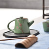 7 PCS Ceramic Kungfu Teaware Teapot Teacup Set, Shape:Embossed Plum Blossom(Green)