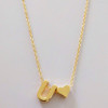 Fashion Tiny Dainty Heart Initial Necklace Personalized Letter Necklace, Letter U(Gold)