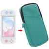 Mini Host Storage Case Zipper Protection Nylon Soft Cloth Bag for Switch Lite(Green Blue)