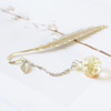 Dried Flower Bookmark Vintage Minimal Feather Reading Mark Arts Crafts Accessories(Yellow Starry)