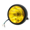 Motorcycle Black Shell Retro Lamp LED Headlight Modification Accessories for CG125 / GN125 (Yellow)