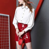 Rabbit Velvet Knit Sweater Skirt Fashion Shirt Set Dress (Color:As Show Size:XXL)