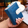 Fashion Dot Pattern 2-Folding Short Design PU Leather Zipper Wallet Coin Purse for Women(Dark Blue)