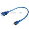 Mini 5-pin USB to USB 2.0 AF OTG Adapter Cable, Length: 22cm (Blue)