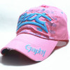 Embroidery Letter Pattern Adjustable Curved Eaves Baseball Cap, Head Circumference: 54-62cm(pink blue)