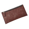 Ladies Long Wallet Simple Style Coin Purse Leather Thin Wallets(Brown)