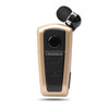 F910 CSR4.1 Retractable Cable Caller Vibration Reminder Anti-theft Bluetooth Headset (Gold)