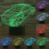 Car Style 3D Touch Switch Control LED Light, 7 Color Discoloration Creative Visual Stereo Lamp Desk Lamp Night Light