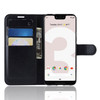 Litchi Texture Horizontal Flip Leather Case for Google Pixel 3 Lite XL, with Wallet & Holder & Card Slots(Black)