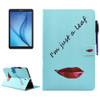 For Galaxy Tab E 9.6 / T560 Lips and Leaves Pattern Horizontal Flip Leather Case with Holder & Wallet & Card Slots & Sleep / Wake-up Function & Pen Slot