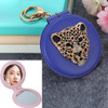 Cartoon Leopard Head Makeup Mirror Bag Hanging Portable Mirror(Dark Blue)