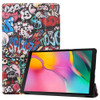 Custer Texture Graffiti Pattern Colored Drawing Horizontal Flip Leather Case for Galaxy Tab A 10.1 2019, with Three-folding Holder & Sleep / Wake-up Function