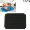 2 PCS Thicken Colorful Silicone Insulation Mat European Anti-burning Pot Pad Table Waterproof  Phone Pad(Black)